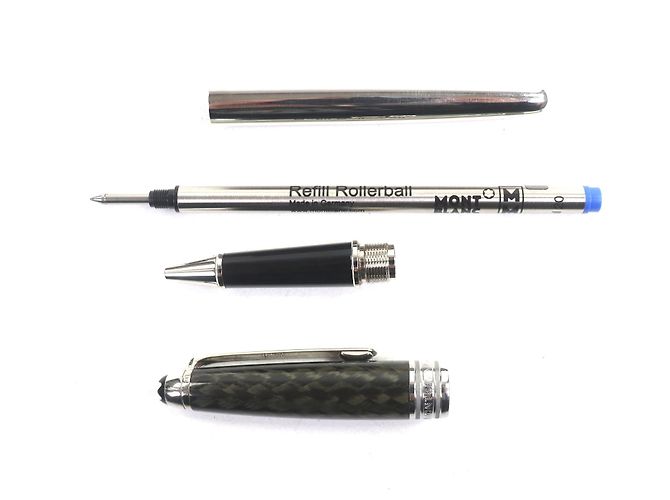 Penna a sfera Montblanc Meisterstück Solitaire Carbon Steel Argento - vista 3