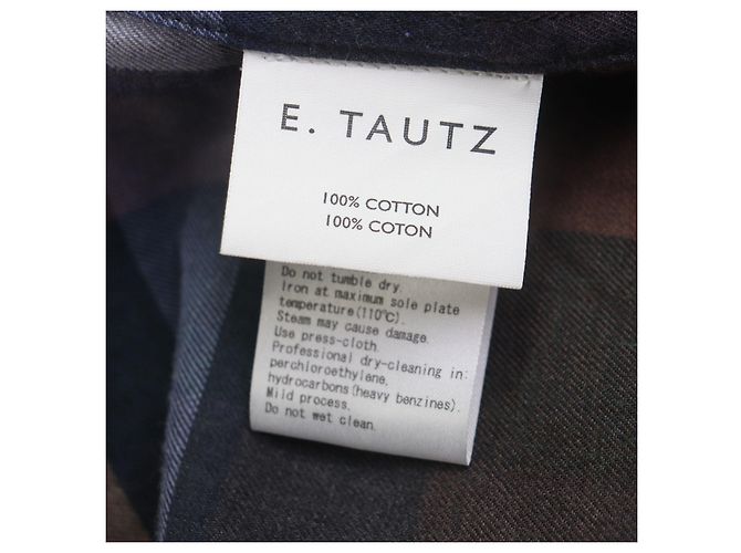 Autre Marque E.Tautz LINEMAN SHIRT Camisa de algodón Castaño Azul marino - vista 7