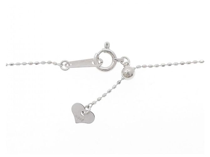 Autre Marque Collana in oro bianco Au750 con granato demantoid e diamante Argento - vista 5