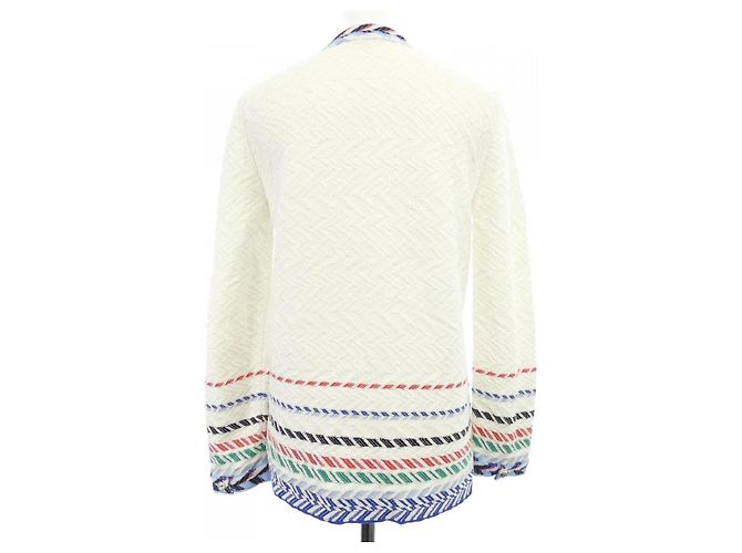 Timeless Chaqueta Chanel sin cuello Blanco Azul - vista 2