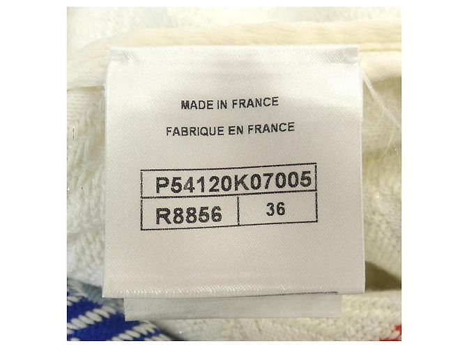 Timeless Chaqueta Chanel sin cuello Blanco Azul - vista 4