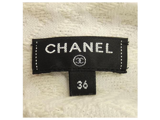 Timeless Chaqueta Chanel sin cuello Blanco Azul - vista 5