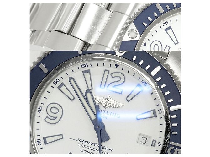 Breitling Superocean Uhr aus Edelstahl Weiß - Ansicht 6