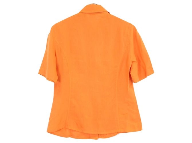 Hermès Camicia a maniche corte in lino Hermes 38 Arancione - vista 2