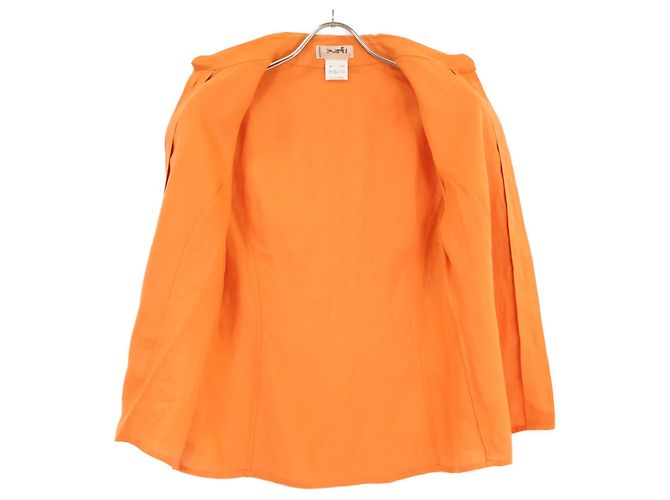 Hermès Camicia a maniche corte in lino Hermes 38 Arancione - vista 3