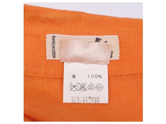 Hermès Camicia a maniche corte in lino Hermes 38 Arancione - vista 5
