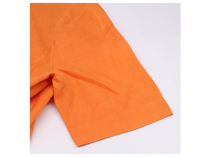 Hermès Camicia a maniche corte in lino Hermes 38 Arancione - vista 6