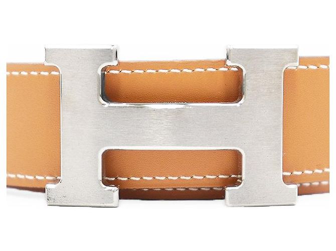 Hermès Cinturón de cuero Hermes Constance Castaño - vista 2
