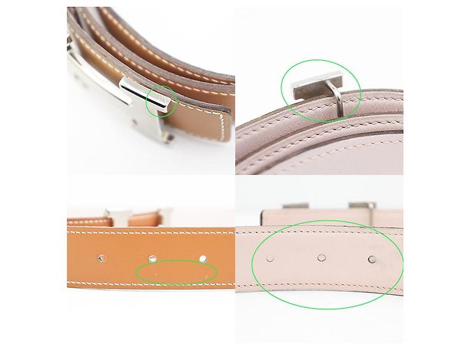 Hermès Cinturón de cuero Hermes Constance Castaño - vista 8