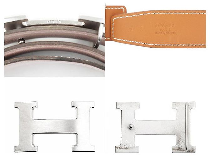 Hermès Cinturón de cuero Hermes Constance Castaño - vista 9