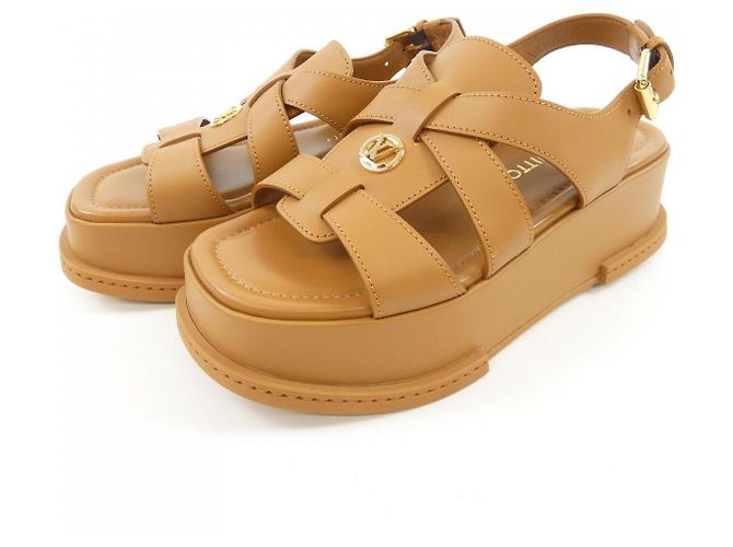 Sandali Maya in pelle di vitello Louis Vuitton Marrone - vista 3
