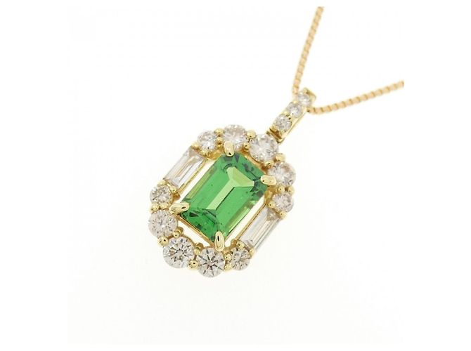 Autre Marque Collana in granato e diamanti Au750 D'oro - vista 3