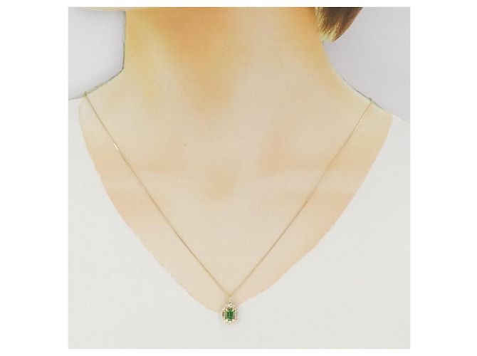 Autre Marque Collana in granato e diamanti Au750 D'oro - vista 6
