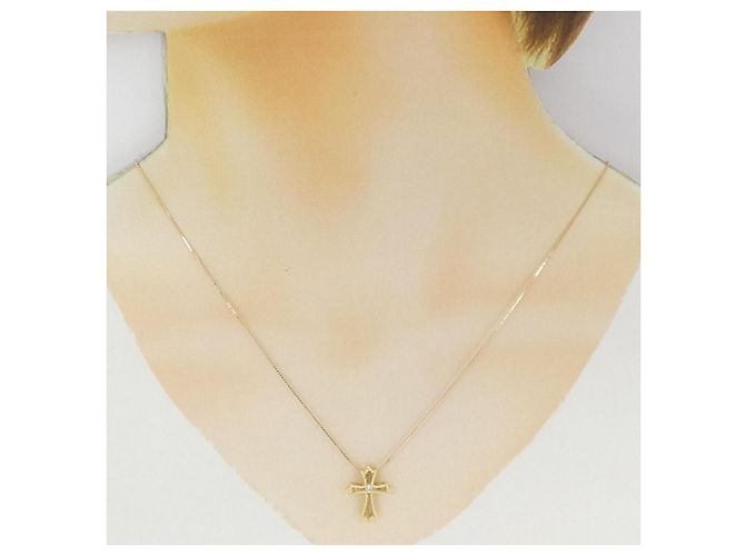 Autre Marque Collana Cross Diamond in Au750 D'oro - vista 6