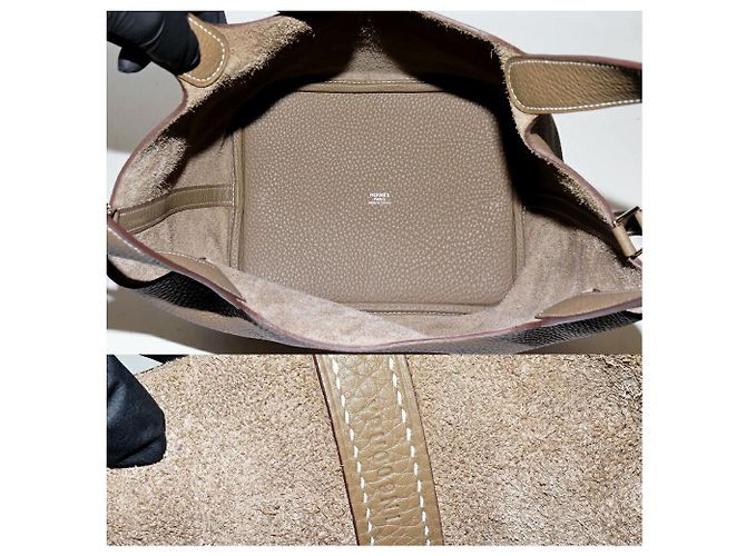 Hermès Borsa Hermes Picotin Lock Taurillon Clemence Marrone - vista 4