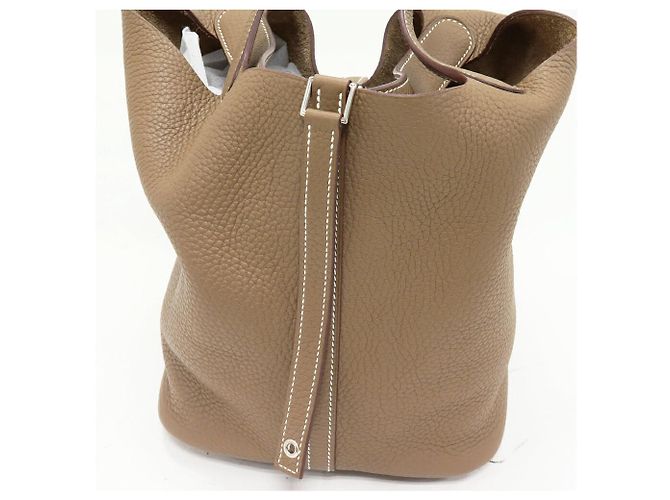 Hermès Borsa Hermes Picotin Lock Taurillon Clemence Marrone - vista 6