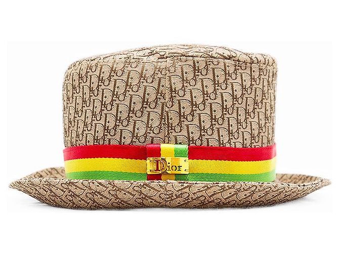 Cappello in misto cotone Oblique Trotter Christian Dior Marrone Multicolore - vista 2