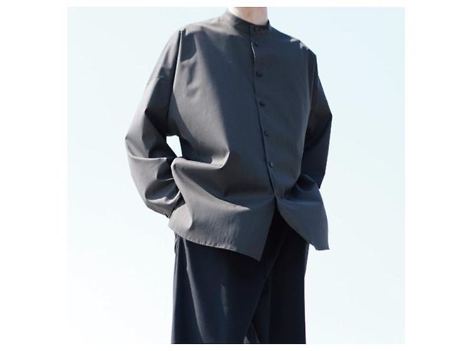 Autre Marque neverlamp STAND COLLAR SHIRT Hemd Wolle Polyester Braun - Ansicht 9