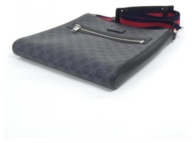 Borsa a tracolla Gucci GG Supreme nera e grigia Marrone Nero - vista 3