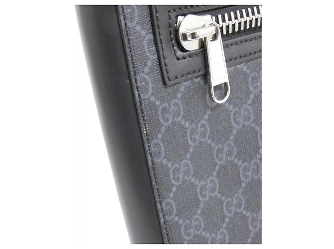 Borsa a tracolla Gucci GG Supreme nera e grigia Marrone Nero - vista 4