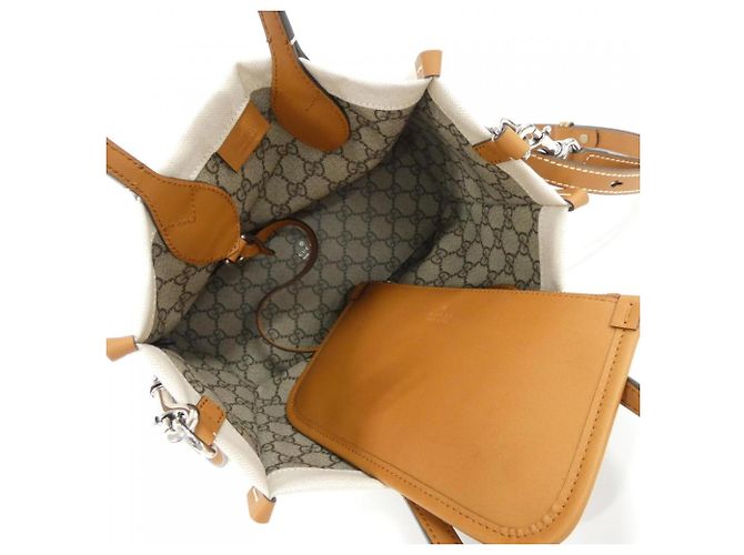 Borsa Pouch Gucci 772144 FACUL Beige Marrone chiaro - vista 6