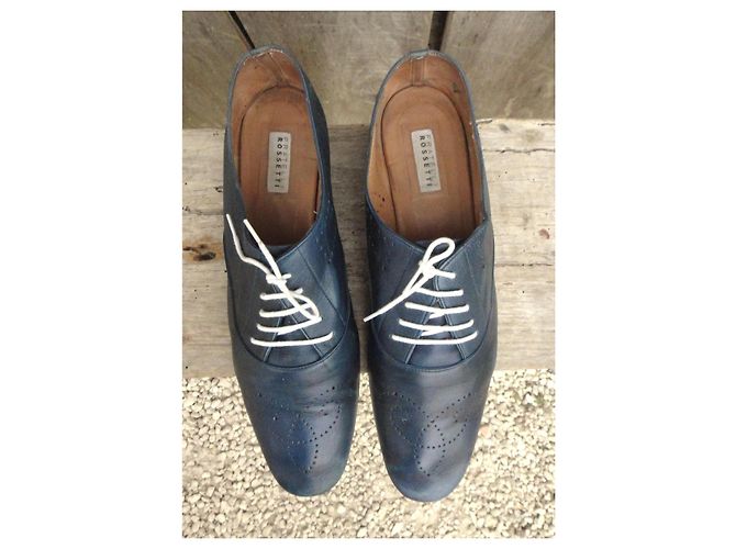 Autre Marque Scarpe Oxford Fratelli Rossetti in pelle blu - vista 4