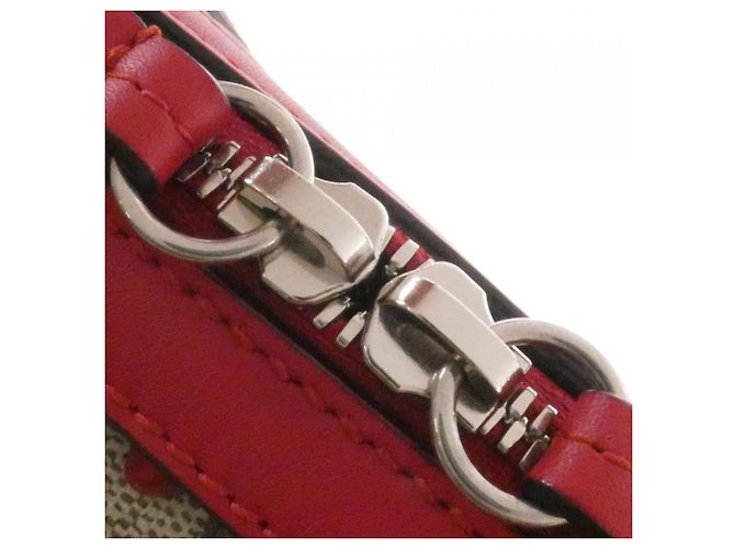 Borsa Gucci 409529 GG Supreme tela e pelle rosso beige - vista 4