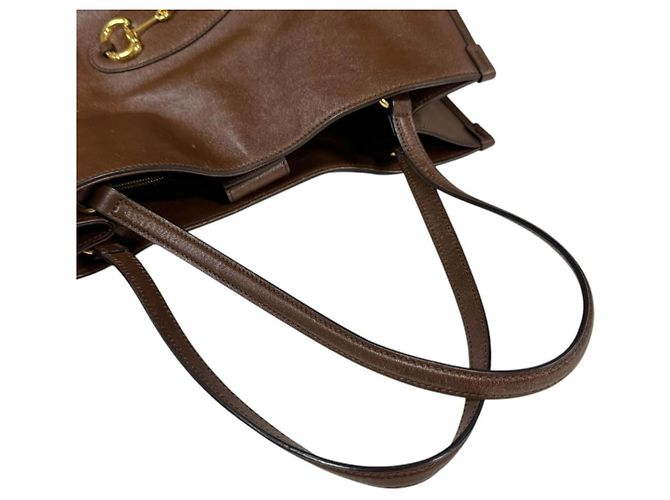 Borsa Tote Gucci Horsebit 1955 Marrone - vista 14