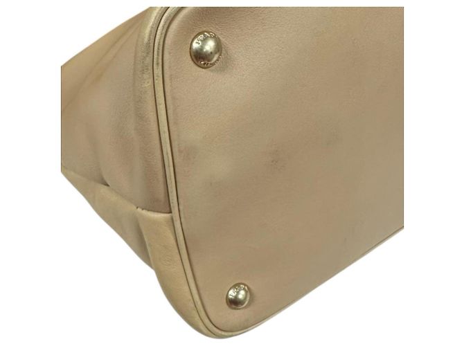 Borsa a mano in pelle beige Prada - vista 11
