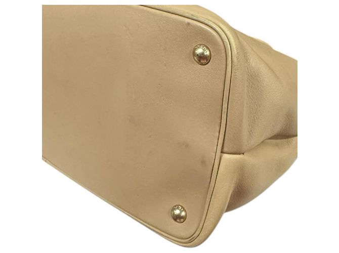Borsa a mano in pelle beige Prada - vista 12