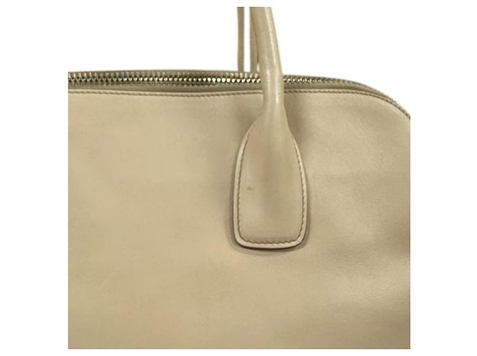 Borsa a mano in pelle beige Prada - vista 13