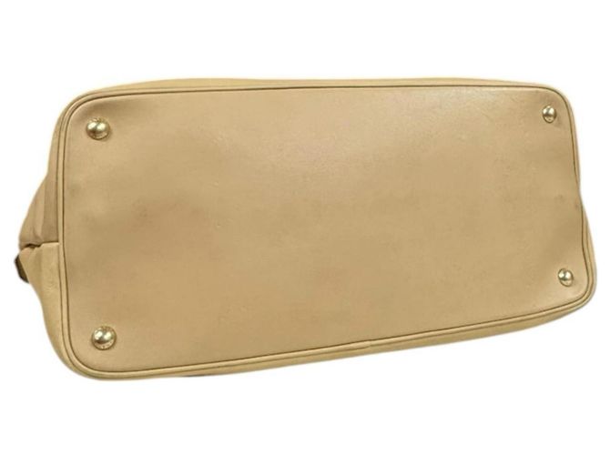 Borsa a mano in pelle beige Prada - vista 5