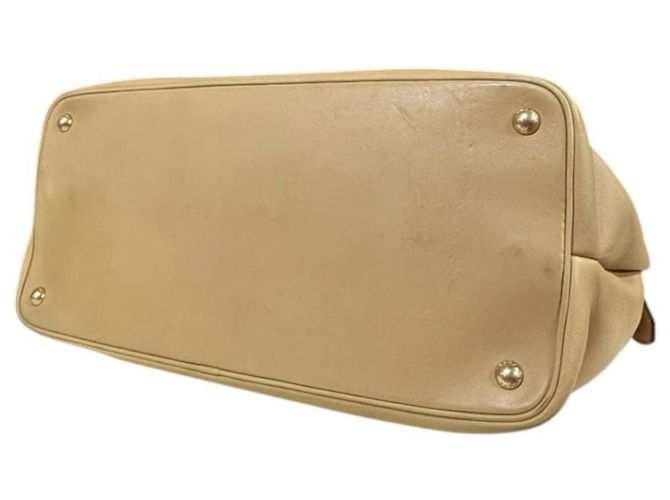 Borsa a mano in pelle beige Prada - vista 6