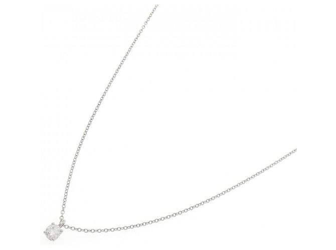 Tiffany & Co Tiffany Solitaire Halskette aus Platin mit Diamantanhänger - Ansicht 2
