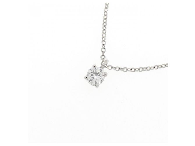 Tiffany & Co Tiffany Solitaire Halskette aus Platin mit Diamantanhänger - Ansicht 3