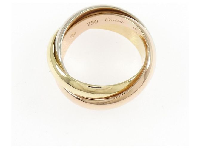 Anello Cartier Trinity in oro rosa bianco e giallo 18K - vista 2