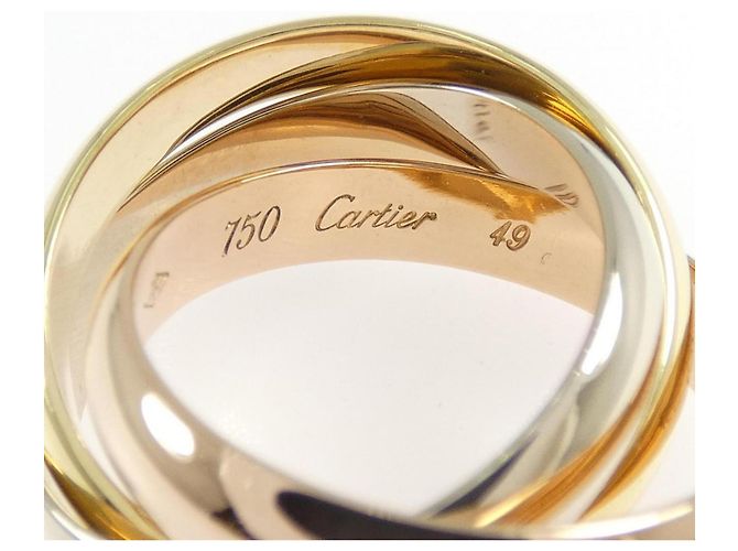 Anello Cartier Trinity in oro rosa bianco e giallo 18K - vista 4