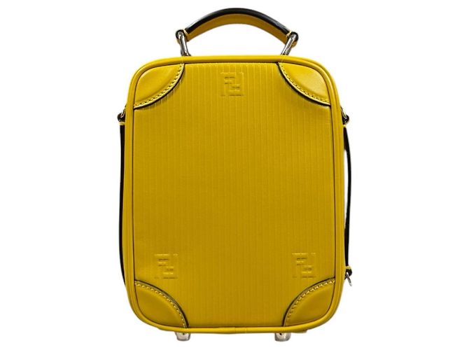 Mini borsa a tracolla Fendi Travel Giallo - vista 3