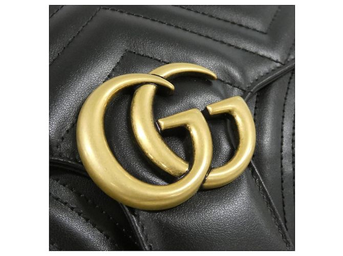 Borsa a tracolla Gucci GG Marmont 443497 DTDIT Nero - vista 4