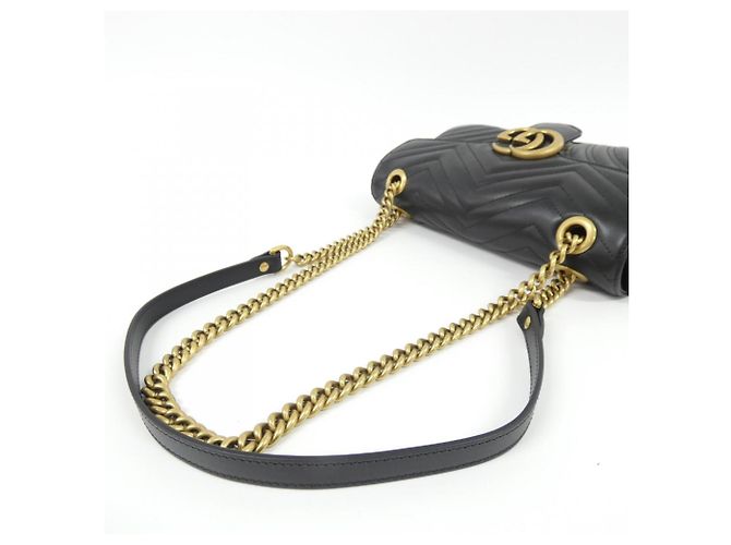 Borsa a tracolla Gucci GG Marmont 443497 DTDIT Nero - vista 6