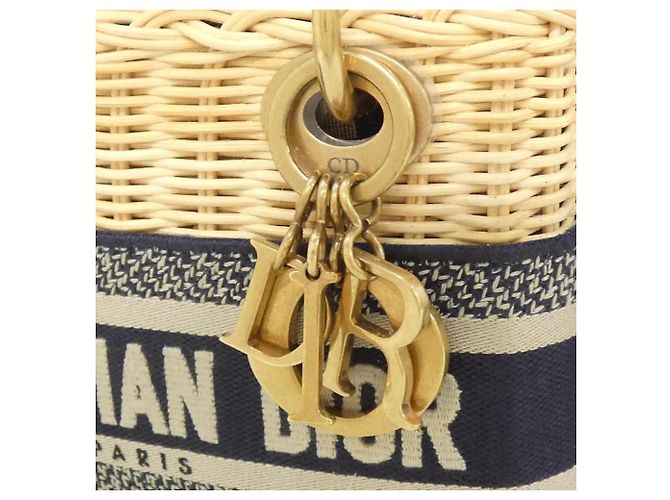 Borsa Christian Dior DIOR OBLIQUE Lady Mini Handbag Blu Multicolore - vista 4