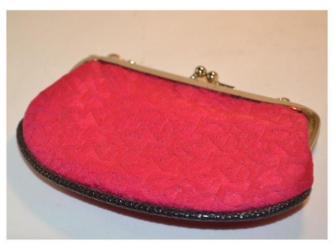 Pochette DKNY in tessuto rosso logata con catena dorata - vista 3