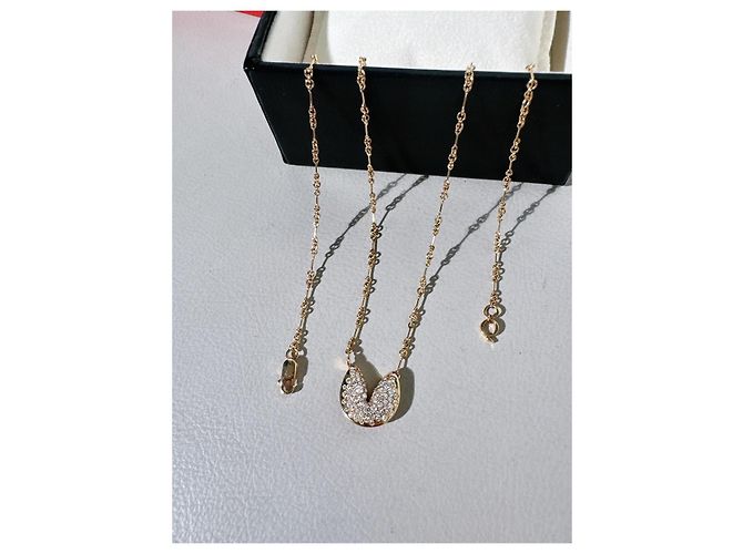 Autre Marque Collana Qeelin Xin Yen Lucky Cookie in Oro Rosa e Diamanti D'oro - vista 5
