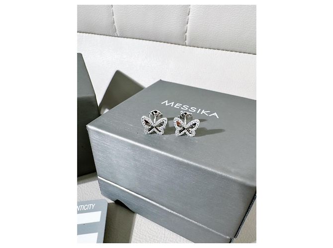 Orecchini Messika Butterfly Fly in Platino e Diamanti Argento - vista 6