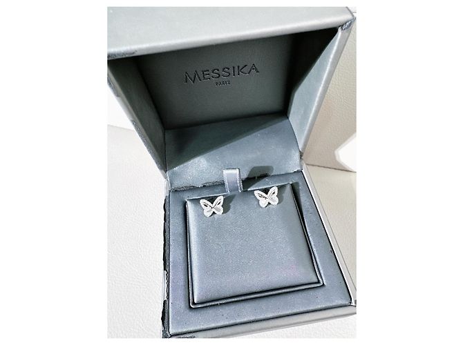 Orecchini Messika Butterfly Fly in Platino e Diamanti Argento - vista 7