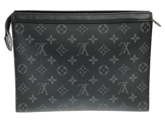 Borsa Louis Vuitton Monogram Eclipse Pochette Voyage MM M61692 Nero - vista 2