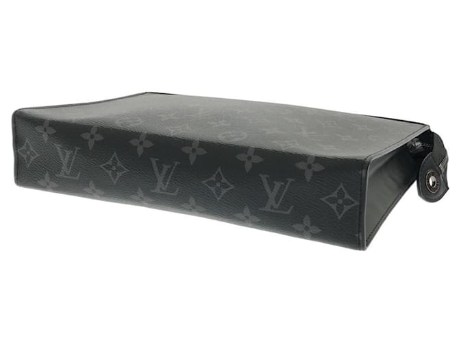 Borsa Louis Vuitton Monogram Eclipse Pochette Voyage MM M61692 Nero - vista 3
