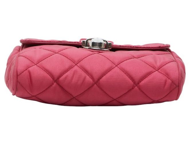 Sac bandoulière à chaîne matelassé Prada Tessuto Impunto Rose - vue 3