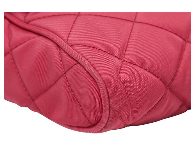 Sac bandoulière à chaîne matelassé Prada Tessuto Impunto Rose - vue 5