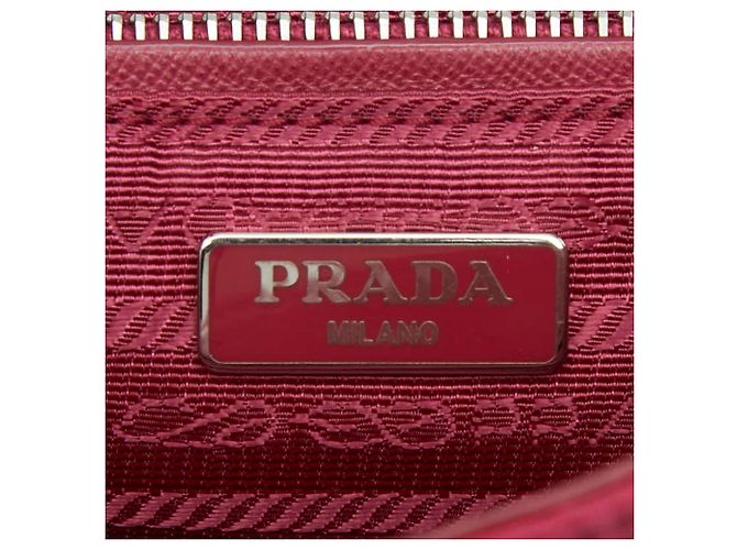 Sac bandoulière à chaîne matelassé Prada Tessuto Impunto Rose - vue 9